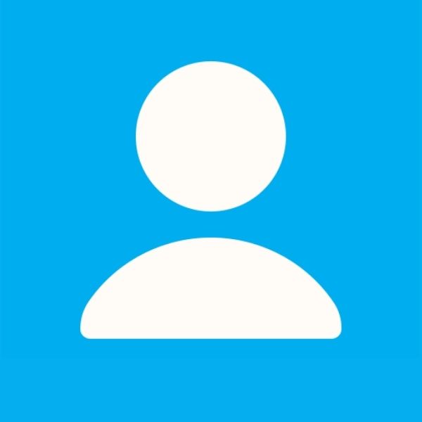 AR Kids Read (11) A simple white user profile icon with a circular head and shoulders on a bright blue background.