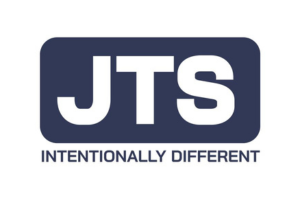 A dark blue rectangular logo with the bold white letters JTS inside, and the words INTENTIONALLY DIFFERENT in smaller capital letters below.